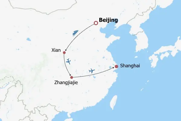 Beijing – Xi'an – Zhangjiajie – Shanghai